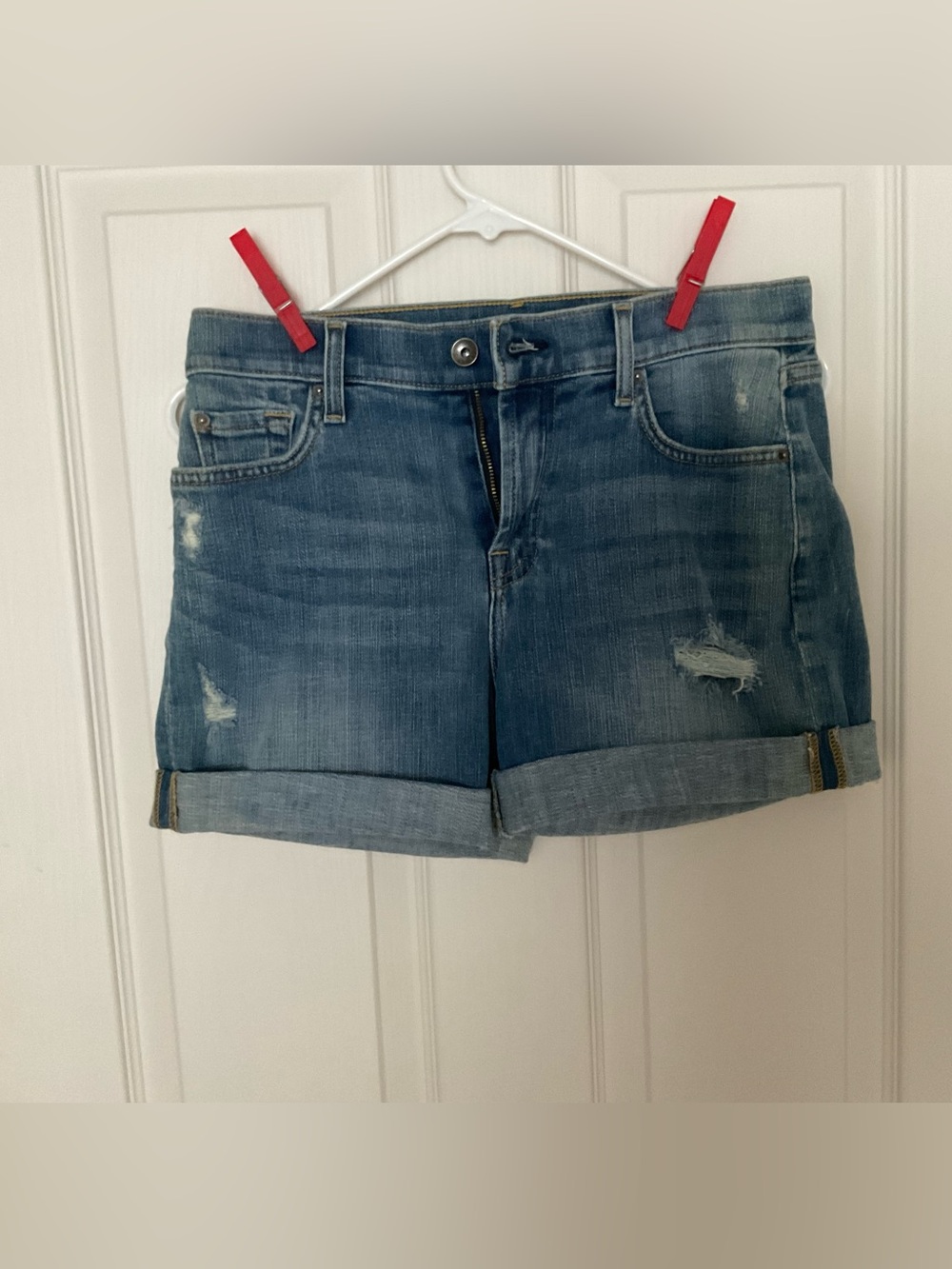 Splendid Light Blue Distressed Cuffed Jean Shorts